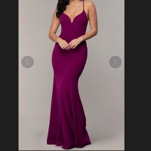 Deep plum long prom gown
